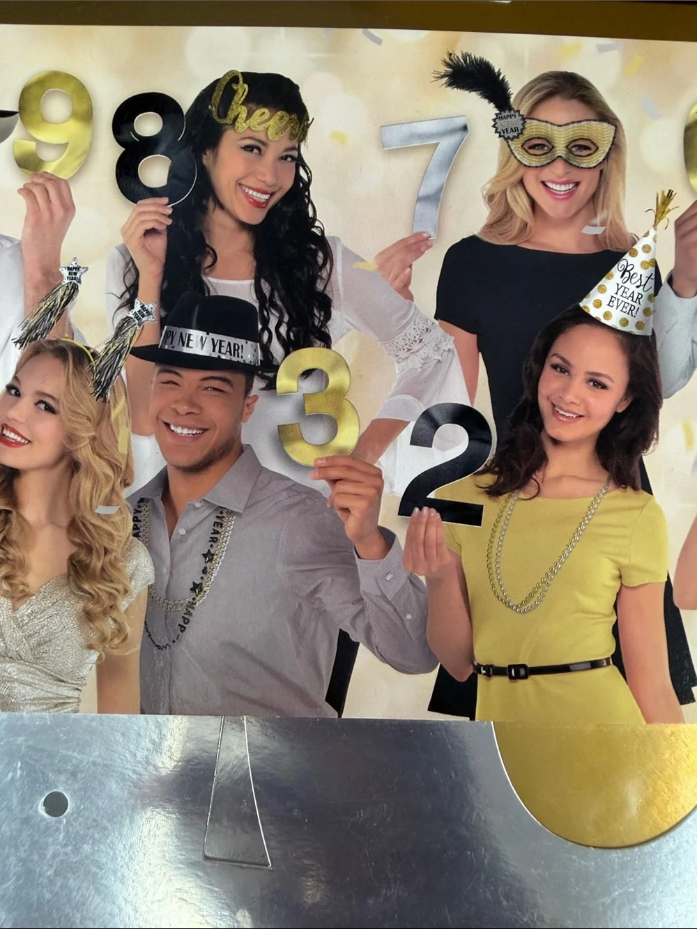 Amscan Metallic Gold and Silver Countdown Photo Props numbers 10-1 twelve pieces